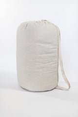 Laundry Tote in White with Cortina Grey Stripe Bottom