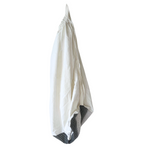 Laundry Tote in White with Cortina Grey Stripe Bottom