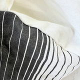 Laundry Tote in White with Cortina Grey Stripe Bottom