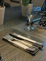 Harbour Island Napkin in Charcoal | Hedgehouse