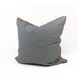 20" x 20" Cover in Black Gingham Bias & Red Pipe