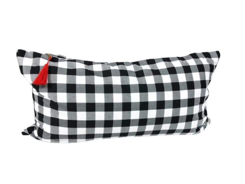 14" x 26" Lumbar Cover in Black Buffalo Check