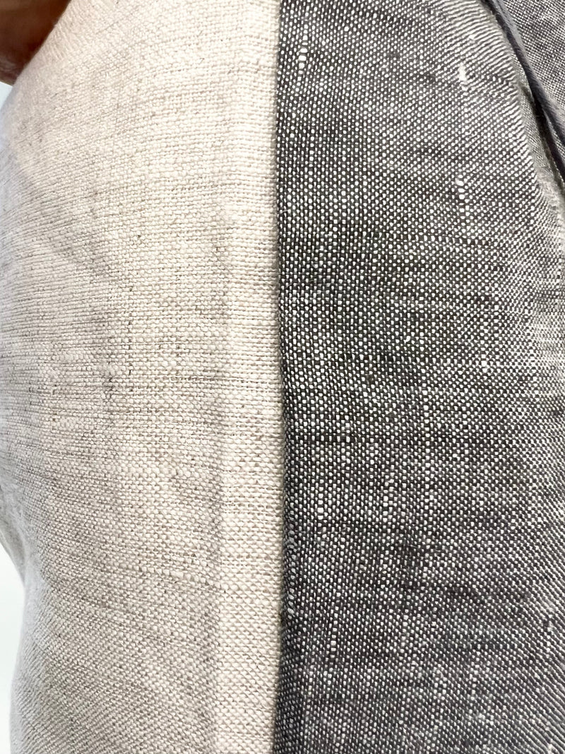 14" x 26" Lumbar Cover in Yarn Dyed Charcoal with Oatmeal Back