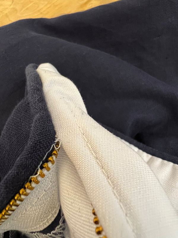 Pair of 26" x 26" Covers in Navy & White Cotton