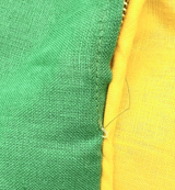 Pair of 26" x 26" Covers in Yellow & Green Linen