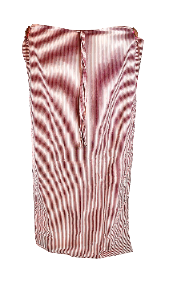 Throwbed Cover in Toulouse Red with Vertical Stripes