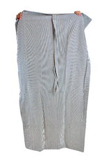 Throwbed Cover in Toulouse Blue with Vertical Stripes