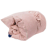Throwbed Cover in Toulouse Red with Vertical Stripes