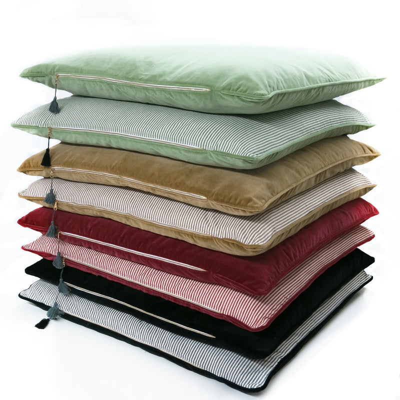 35" x 35" Floor Cushion Cover in Toulouse Green with Velvet
