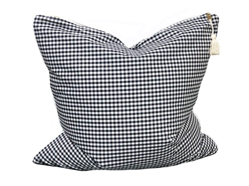Throw Pillow in Camo and Black & White Gingham