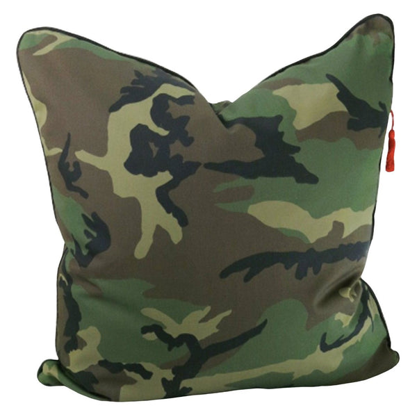 Throw Pillow in Camo and Black & White Gingham
