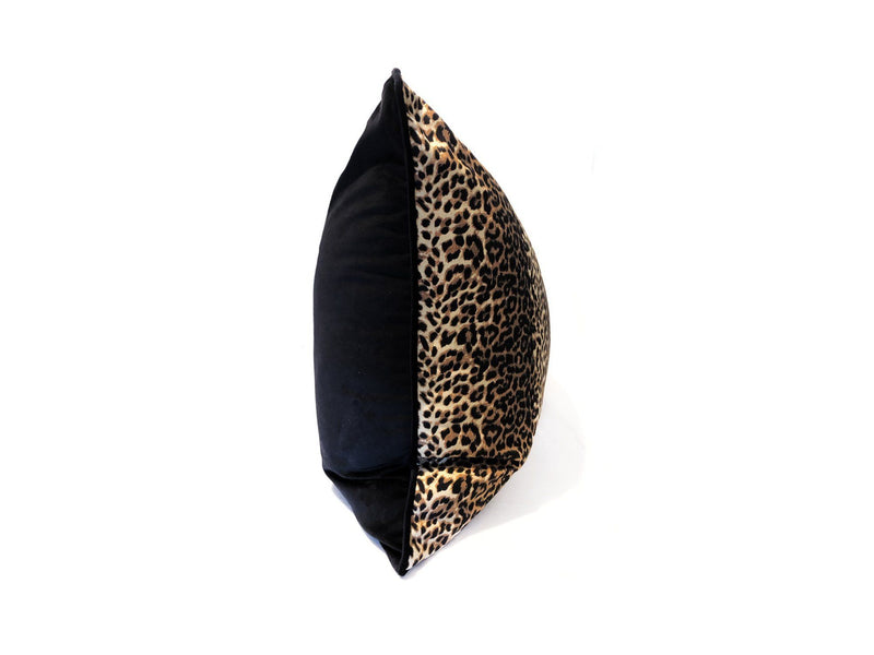 Copy of Headboard Cushion in Leopard with Black Velvet Back