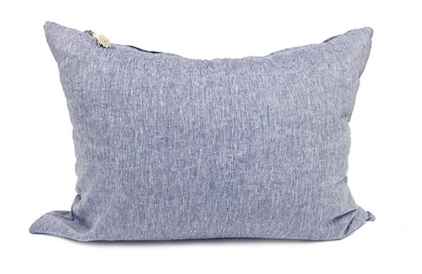 Solid Yarn-Dyed Throwbed + Headboard Cushion in Blue