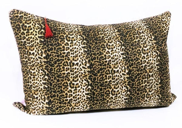 Copy of Headboard Cushion in Leopard with Black Velvet Back