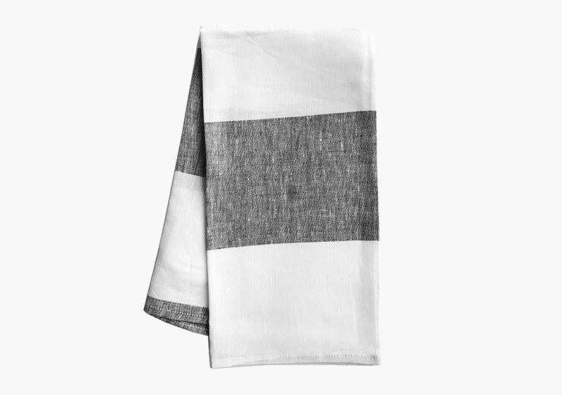Harbour Island Hand Towels in Charcoal (Set of 2) | Hedgehouse