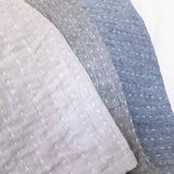 Kantha Quilted Throw Blanket in Solid Oatmeal