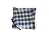Plaid Flannel & Twill Mini Throwbed In Navy & White - Flat | hedgehouseusa
