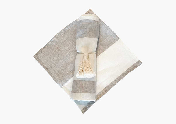 Majorca Cocktail Napkins in Oatmeal (Set of 6) | Hedgehouse