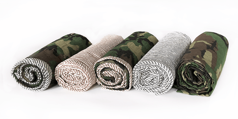 Quilted Throw in Camo and Toulouse in Brown