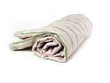 Quilted Linen Throw in Deauville Pink & Green