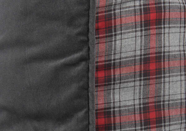 Stowe Flannel Headboard Cushion In Red & Charcoal | Hedgehouse