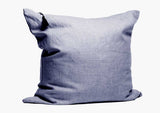 Throw Pillow in Solid Yarn-Dye Blue
