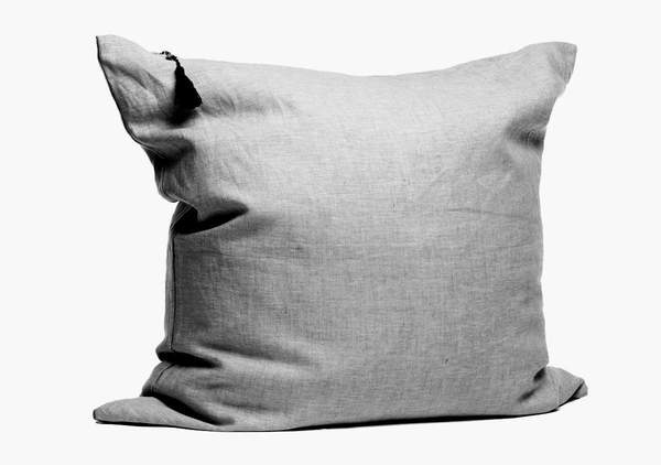 Throw Pillows in Solid Yarn-Dye Charcoal