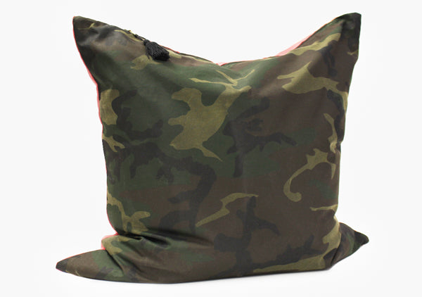 Pillow In TexWax Camo & Red Stripe - 26" | Hedgehouse