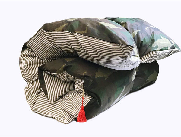 Throwbed in Camo & Toulouse Blue