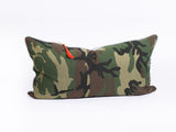 Lumbar Pillow in Camo and Toulouse Blue