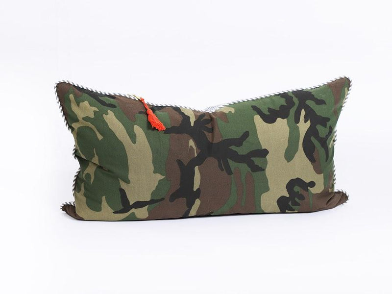 14" x 26" Lumbar in Camo and Toulouse Blue