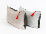 Lumbar Pillow in Camo and Toulouse Blue