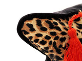 Lumbar Pillow in Leopard and Black Velvet