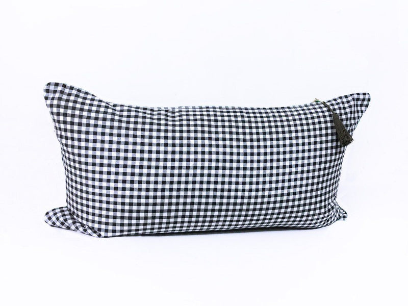 14" x 26" Lumbar in Black Gingham