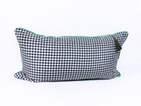 Lumbar Pillow in Linen with Gingham Back