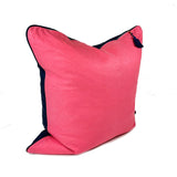 26" x 26" Pillow in Navy 7 Coral Linen | Hedgehouse