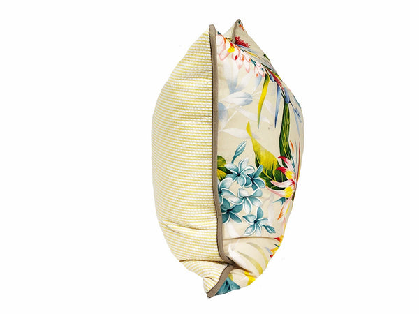 Lumbar Pillow in Hawaiian Floral and Seersucker
