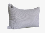 Headboard Cushion in Chocolate Mini Check with White Pipe