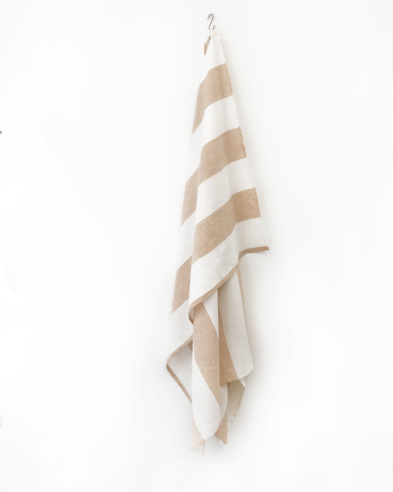 Harbour Island Butterscotch Linen Beach Towel | Hedgehouse