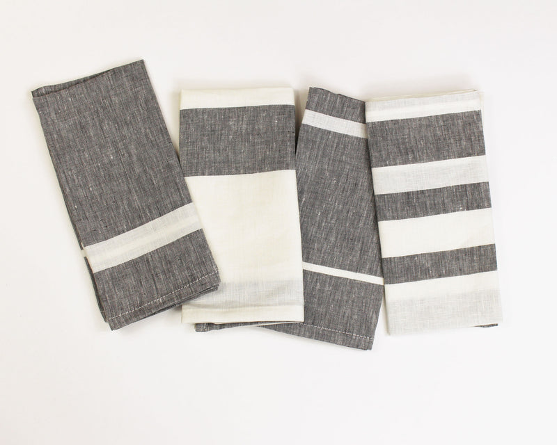 Majorca Napkin in Charcoal (Set of 4) | Hedgehouse