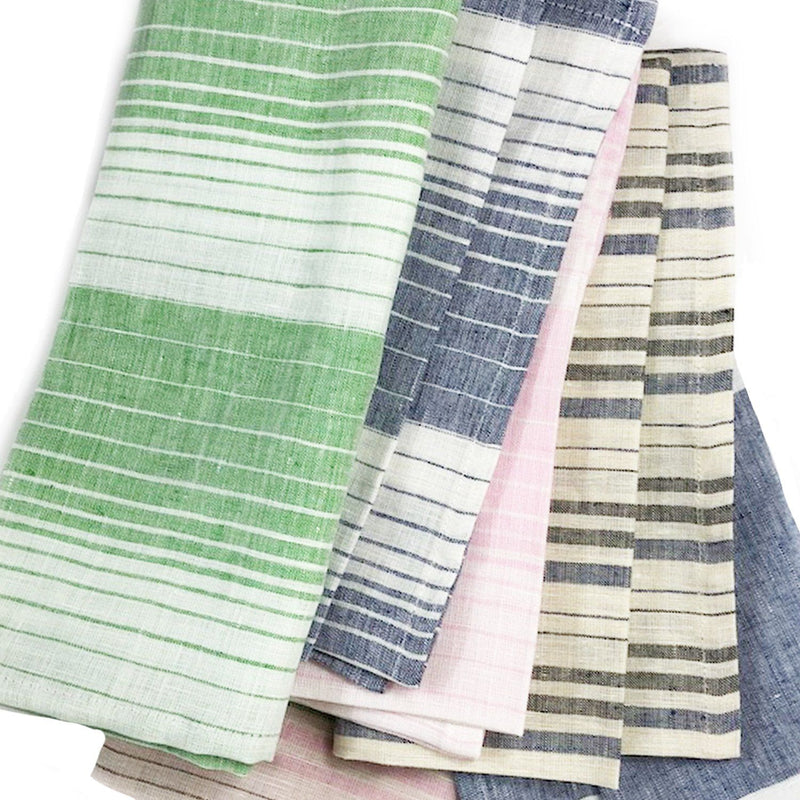 Napkin in Deauville Pink & Green Linen