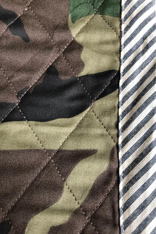 Quilted Throw in Camo and Toulouse in Indigo